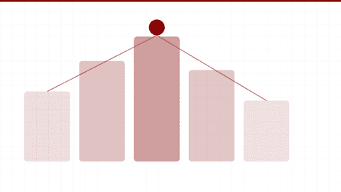 Ilustración de estructura societaria: bloques de distinta altura conectados por una línea que converge en un punto de control